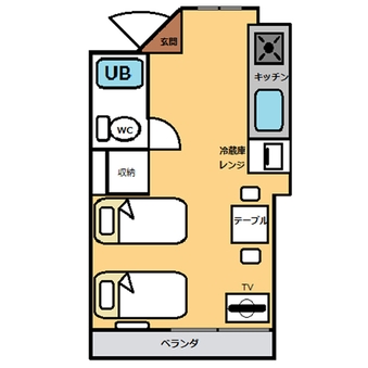 【禁煙】ツインルーム・キッチン付き